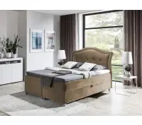 PRATO K21 łóżko kontynentalne 180x200  z pojemnikiem, srebrnymi pinezkami
